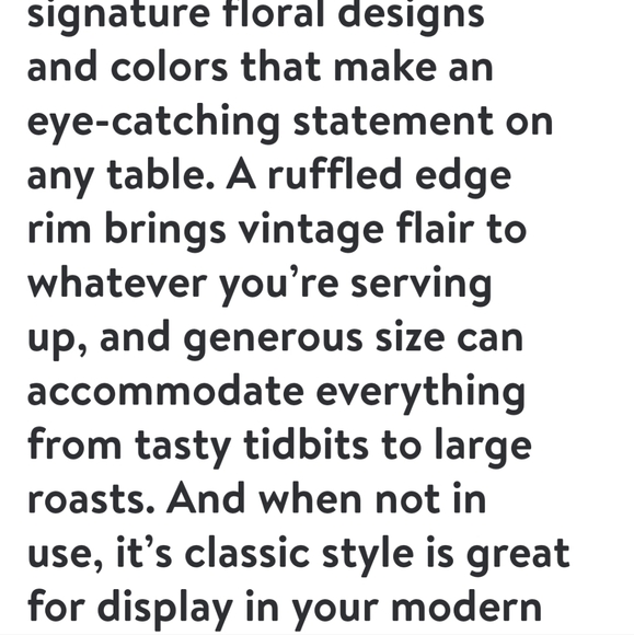 ❤️ New Pioneer Woman Sweet Rose 21" Oval Serving Platter - Picture 3 of 7